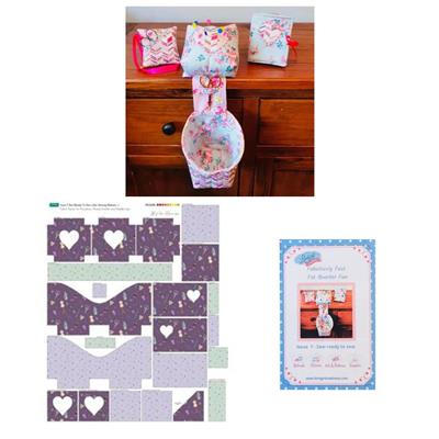 Living in Loveliness Sew Ready to Sew Pattern, Templates, Lilac Sewing Notions Panel & Scissor Set 