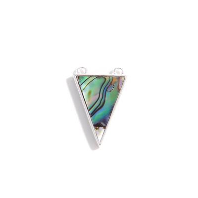 925 Sterling Silver Abalone Triangle Pendants, 1pcs 