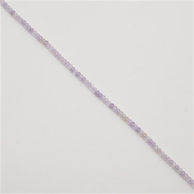18cts Rock Crystal Faceted Rondelles Approx 2x3mm, 38cm strand