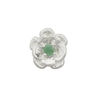 Gemstone Garden by Natalie Patten: 925 Sterling Silver Hawthorn Bead, Approx 10mm with Emerald- May