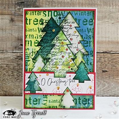 Visible Image Christmas Tree Grunge Stamp Set