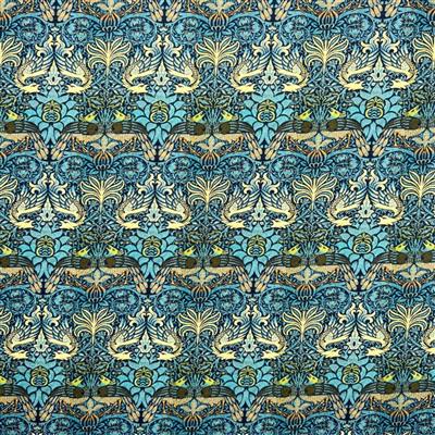 William Morris Peacock and Dragon Percale Fabric 0.5m