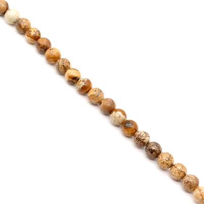 475cts Picture Jasper Plain Rounds Approx 8mm, 1 Metre Strand