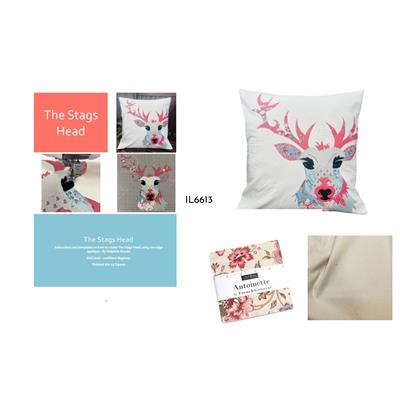 Delphine Brooks Traditional Stag Applique Cushion Kit: Instructions, Moda French General 5