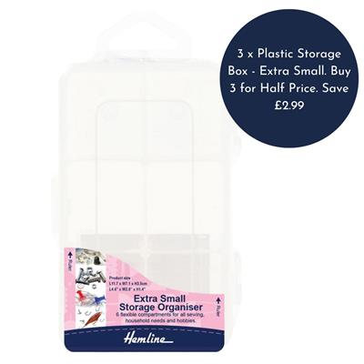 3 x Plastic Storage Box - Extra Small. Buy 3 for Half Price. Save £2.99