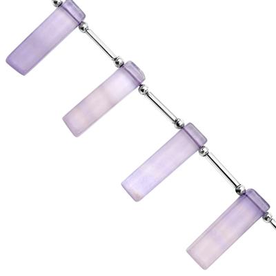 80cts Lavender Fluorite Smooth Slice Approx 22x6 to 25x6mm, 15cm Strand With Spacers