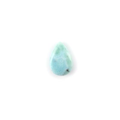 10cts Larimar High Polish Drop Approx 18x12mm with 1.25mm Drill Hole