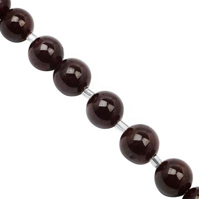 75cts Star Garnet Smooth Round Approx 7 to 9mm, 12cm Strand with Spacers