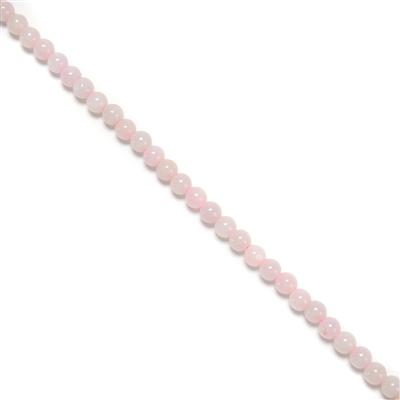 85cts Type A Pink Jadeite Plain Rounds Approx 5.5-6.2mm, 38cm Strand
