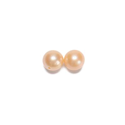AAAA Metallic Pink Nucleated Edison Pearl, Half Drilled, Approx 10-11mm, 2pcs