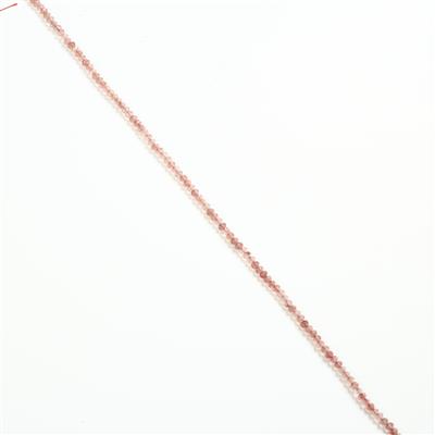 30cts Strawberry Quartz Faceted Lantern Beads Approx 4x3mm, 38cm Strand