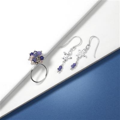 15cts Tanzanite Faceted Rondelles, Approx 2x1 - 5x3mm, 10cm Strand