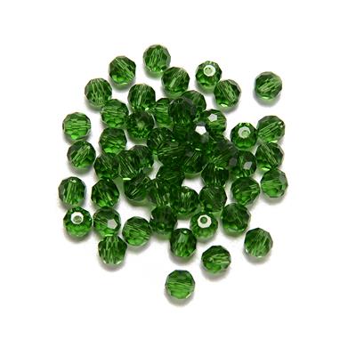 6mm Green Glass Beads, 50pcs