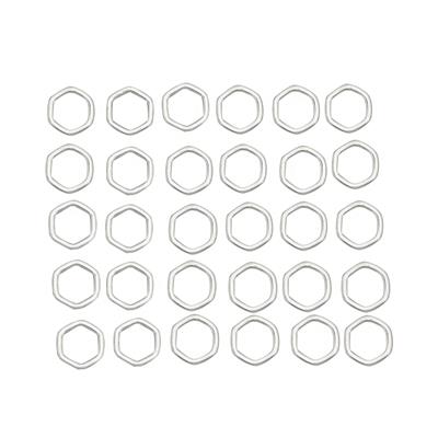 925 Sterling Silver Hexagon Soldered Jump Ring Bundle Approx ID 6mm, OD 9mm, 30pcs