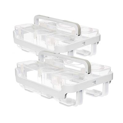 Double Trouble! 2x Deflecto Stackable Caddy Organizer w/5 Containers