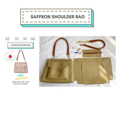 Sew Lisa Lams Saffron Shoulder Bag Kit; PU, Hardware & Instructions - Olive