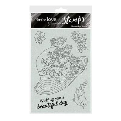 For the Love of Stamps - Blossoming Bonnet	A6 stamp set.  Contains 5 stamps.