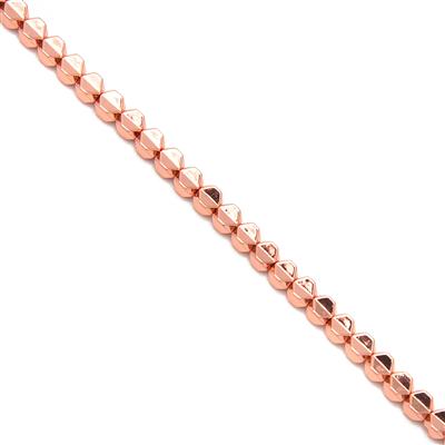 45cts Rose Golden Haematite Fancy Beads Approx 3.5m, 38cm Strand