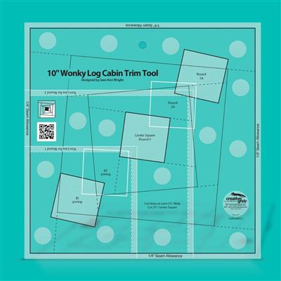Creative Grids® Non-Slip 10'' Wonky Log Cabin Trim Tool By Jean Ann Wright 