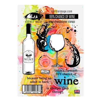 Visible Image 99% Chance Of Wine Stamp Set