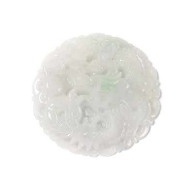 120cts Type A White Jadeite Dragon Carving, Approx 50mm