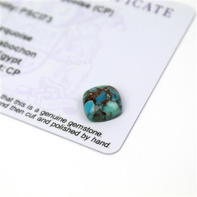 2.5cts Egyptian Turquoise 10x10mm Cushion  (CP)