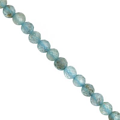 8cts Sky Blue Apatite Faceted Round Approx 2mm, 31cm Strands