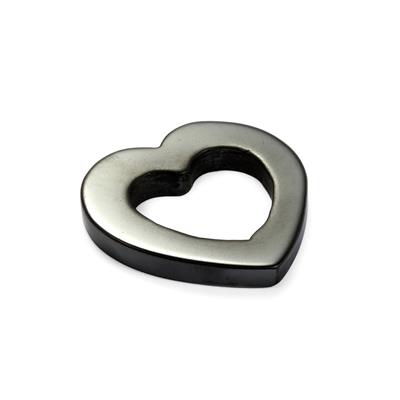 55cts Magnetic Hematite Heart Halo Pendant, Approx 34mm