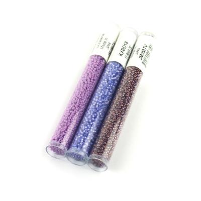 Purple Power; x3 11/0 Lilac, Violet Gold & Opaque Lilac 23-24GM Tubes 