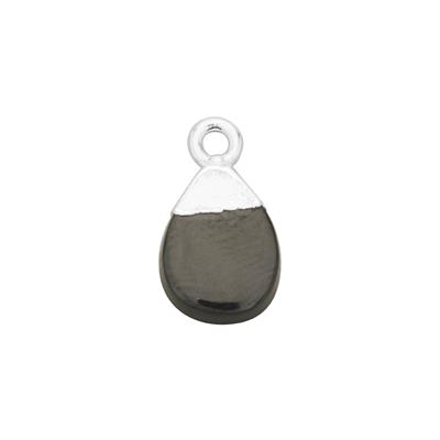 925 Sterling Silver Plated Base Metal Electroplated Pendant with 5.78ct Black Spinel Fancy