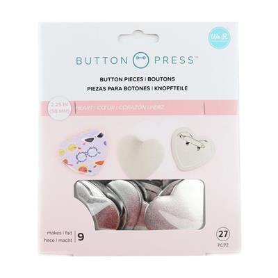 WR - Button Press - Refill Pack - Heart - 58 mm - Makes 9 Pins (27 Piece)