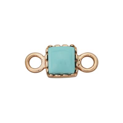 0.69cts Rose Gold plated 925 Sterling Silver Connector with Sleeping Beauty Turquoise Approx 11x6mm