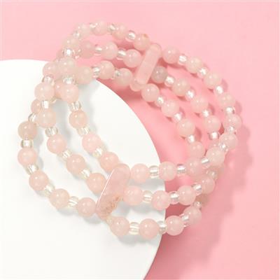 Three Strand Rose Quartz Spacer Bar Project With Instructions By Nicky Lopez