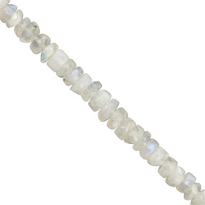 Rainbow Moonstone Faceted Flat Nugget Gemstone Beads (N