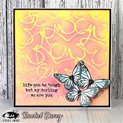 Visible Image Entwined Butterflies Stencil