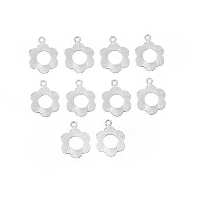 Silver Plated Base Metal Interlinking Flower Clasp Approx 21x26mm (10pcs/pk)