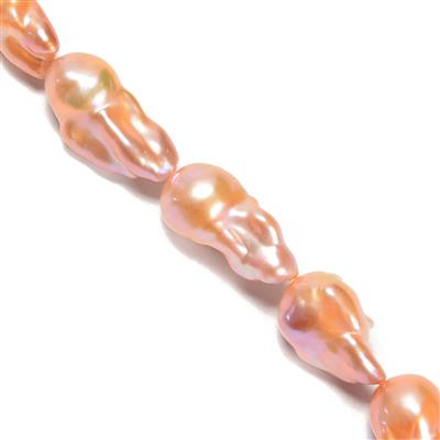 Papaya Freshwater Cultured Baroque Pearls Approx 12-18mm, 38cm Strand