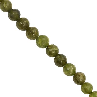70cts Vasuvianite Faceted Round Apporox 6 to 8mm 16cm Strands With Spacers