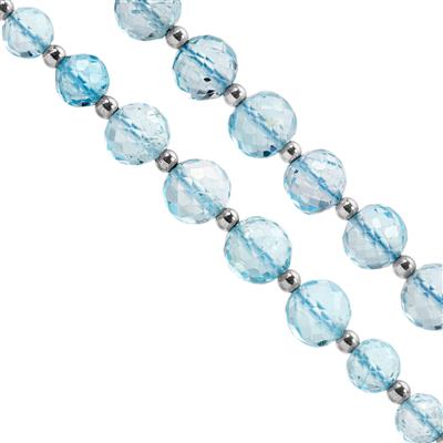 NOVEMBER20 - Closeout Deal - Sky Blue Topaz Faceted Round Approx 4 to 6.5mm and 6 to 7mm