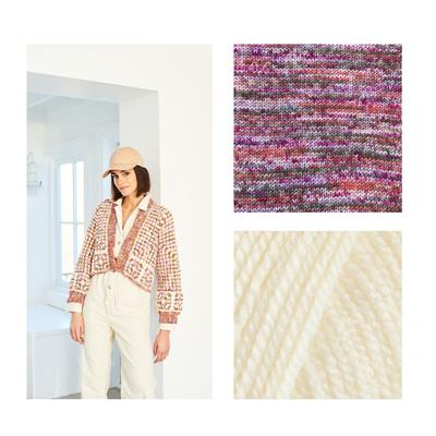 Stylecraft Batik Elements Swirl Short Crochet Cardi (Upto Sizes 122-127 cm 48-50 in) Kit: Pattern & Yarn (10 Balls)