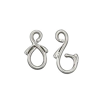 925 Sterling Silver S Clasp Approx 16x9 mm (Pack of 2)