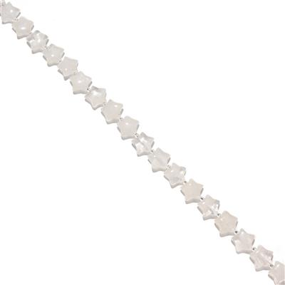 230cts White Quartz Stars, Approx 15-16mm, 38cm Strand