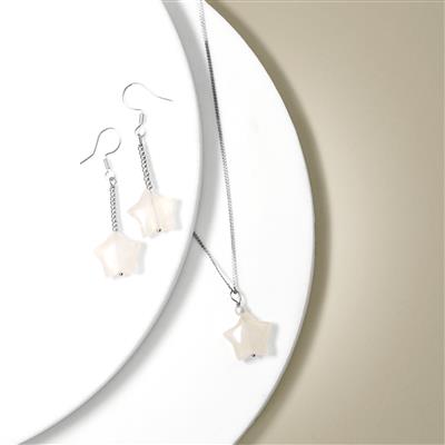 230cts White Quartz Stars, Approx 15-16mm, 38cm Strand