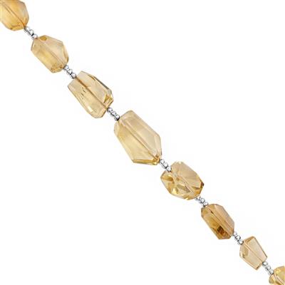 55cts Rio Grande Citrine Graduated Faceted Tumble Approx 7.5x5 to 13x9.5mm, 18cm Strand with Spacers