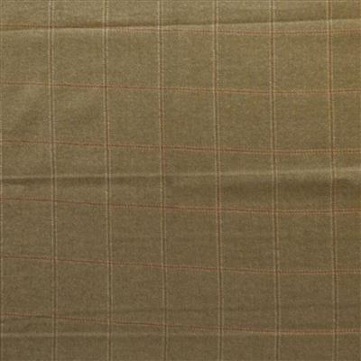 100% Virgin Wool Tweed Jacketing Check In Camel Brown Fabric 0.5m