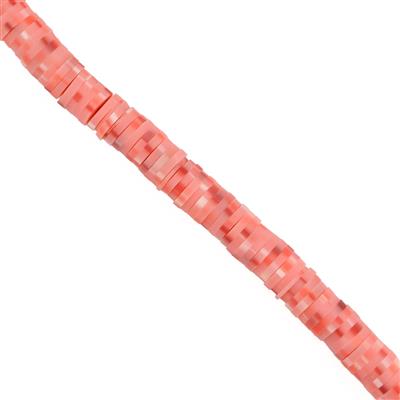 6mm Pink/Red Mixed Heshi Bead Strand, Approx 38cm 