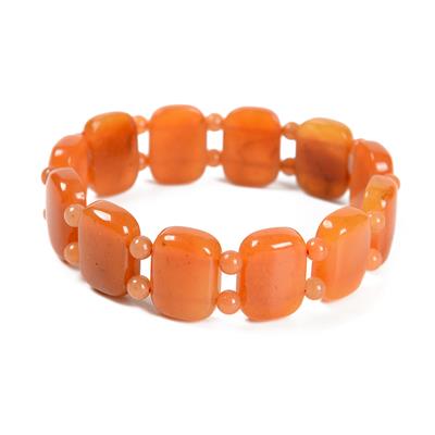 160cts Orange Gold Silk Jade Double Drill Cushion Approx 18x13mm + Plain Round Spacer Beads Approx 4mm