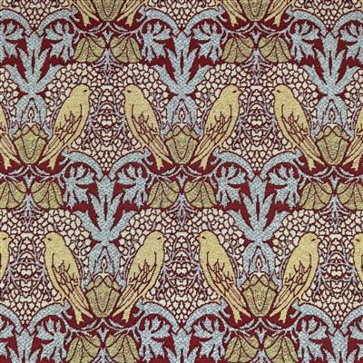 Charles Voysey Birds Wine Deluxe Tapestry Fabric 0.5m