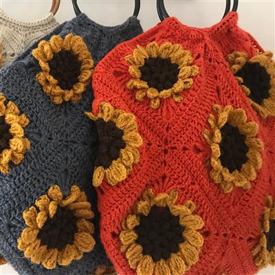 Adventures in Crafting Bonfire Field of Sunflowers Granny Square Bag Kit
