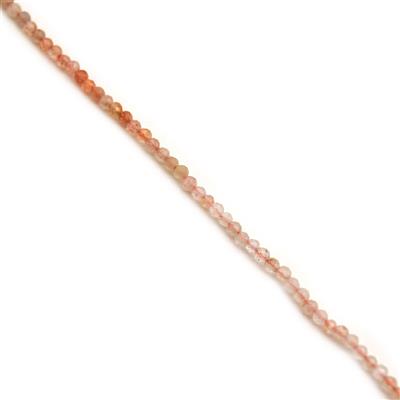 16cts Ombree Sunstone Faceted Rounds Approx 3mm, 38cm 